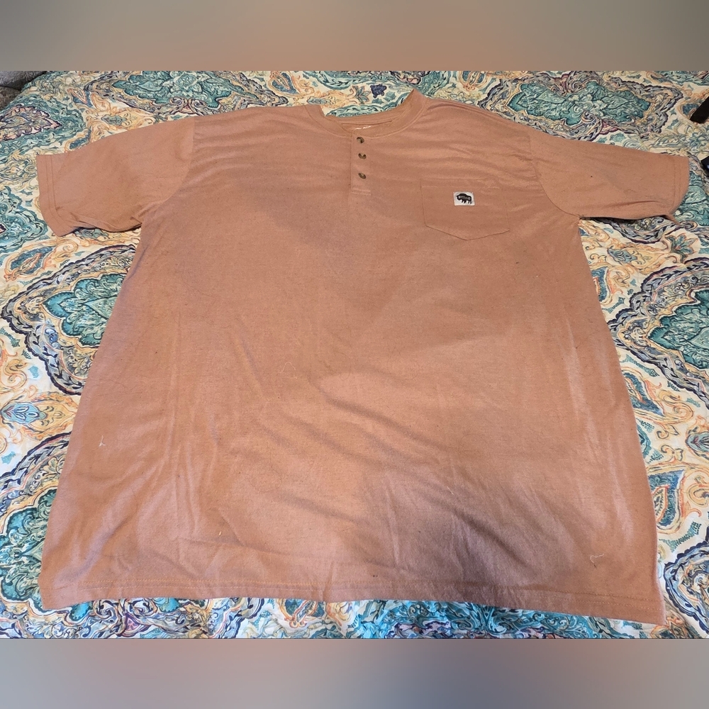 Buffalo Outdoors Men's Work shirt 3 Button 3XL XXXL left breast pocket